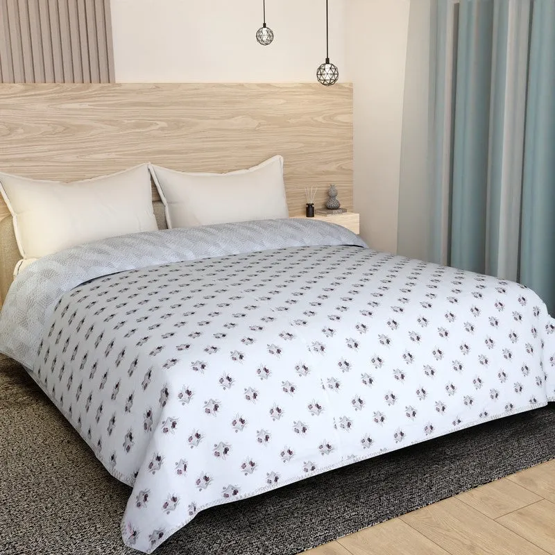 Tiny Bloom Reversible Cotton Dohar (Brown,White) - 120 GSM media 3