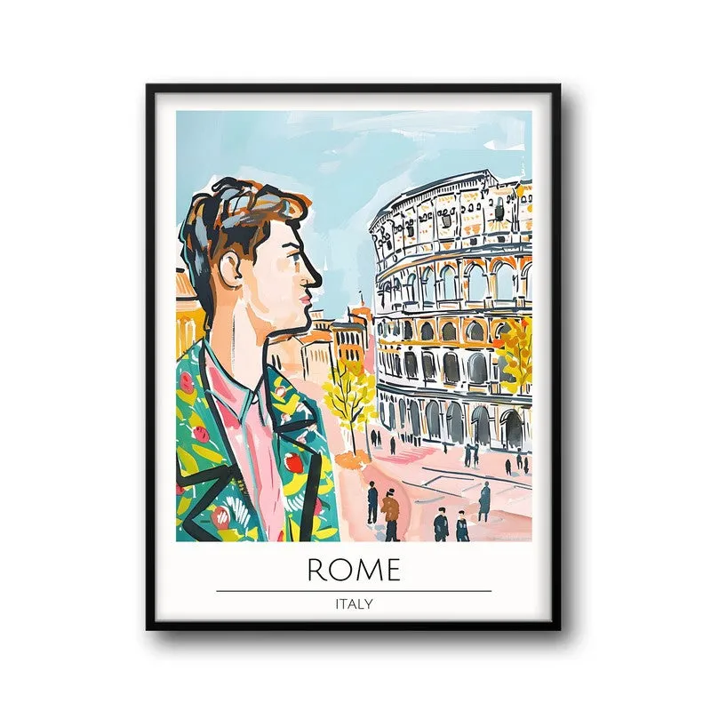 Vintage Rome Framed Canvas Wall Painting media 5