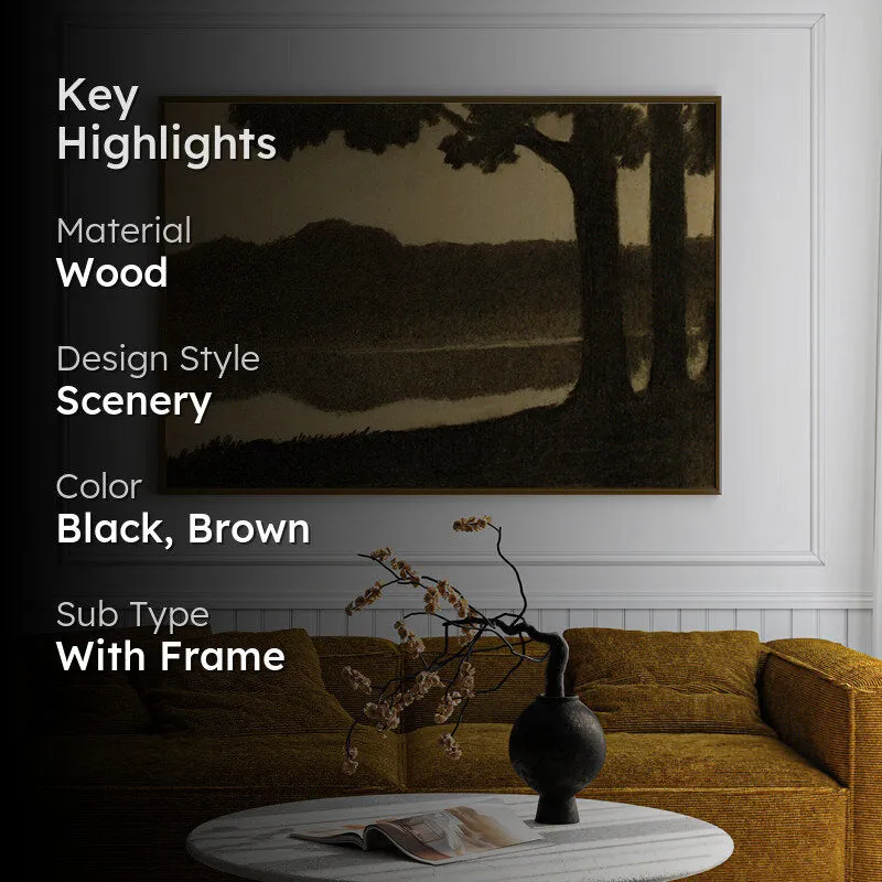 Reflective Lakes Wood Wall Art With Frame - Black media 2