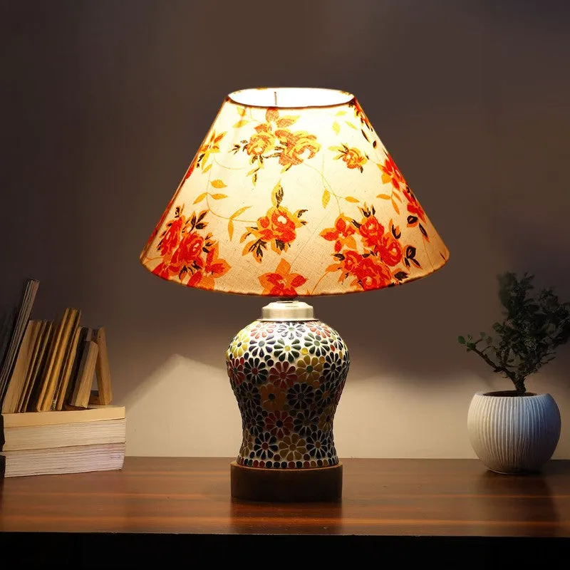 Aurelia Fleur Cone Wooden Table Lamp - Multicolor media 1