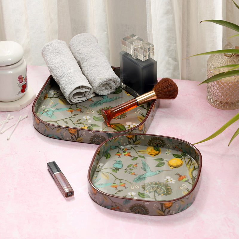 Fruit n Birds Square Serving Tray - Set Of Two media 4