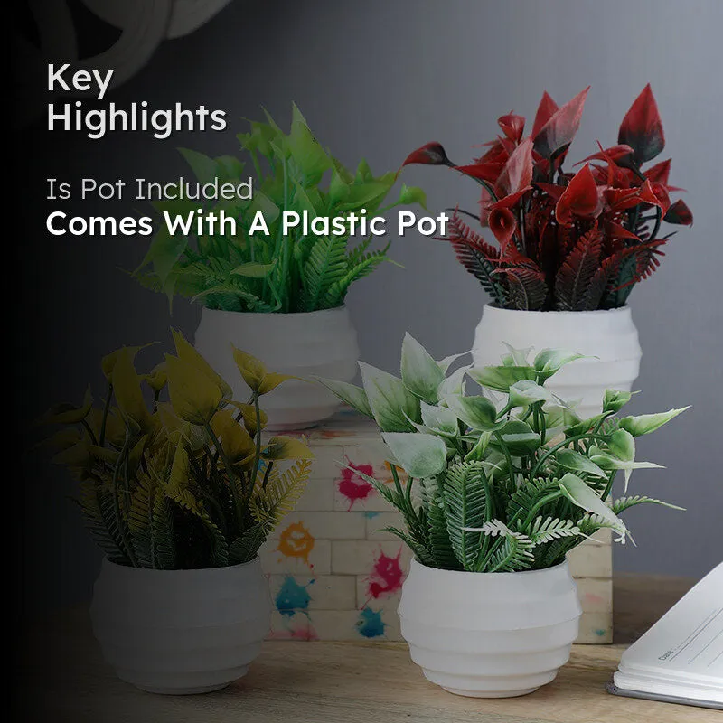 Hyphae Artificial Plant With Black Plastic Pot media 2