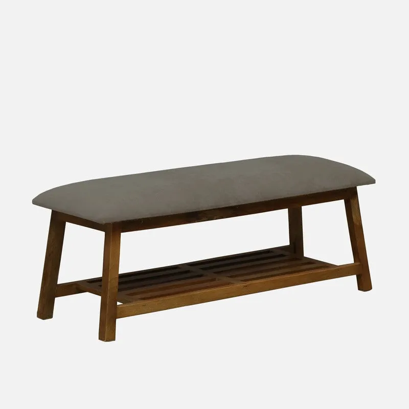 Grid Mango Wood Shoe Rack - Grey media 4