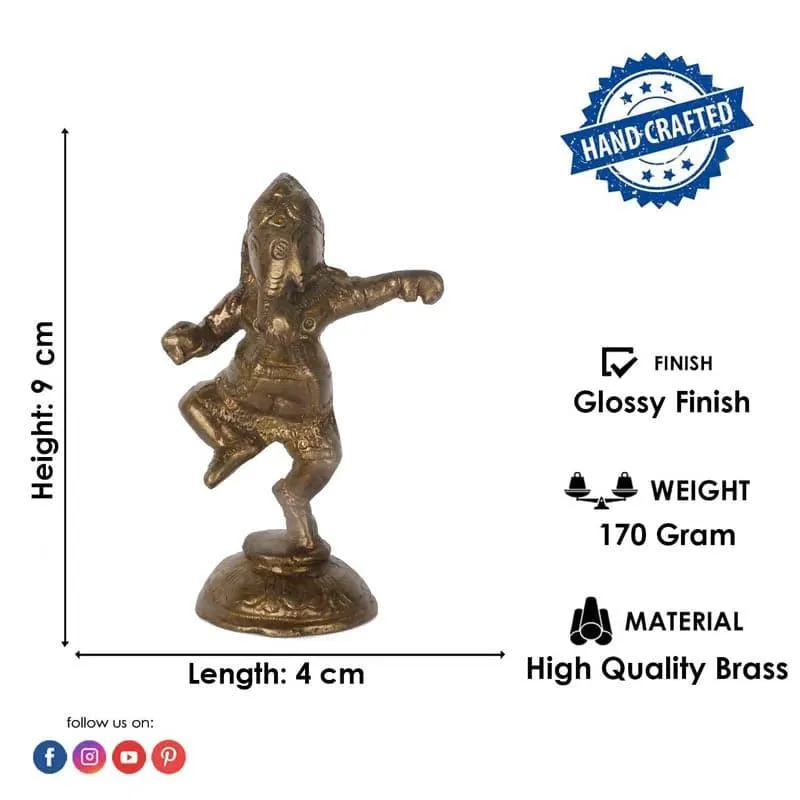 Ganesha Dancing Brass Idol media 5