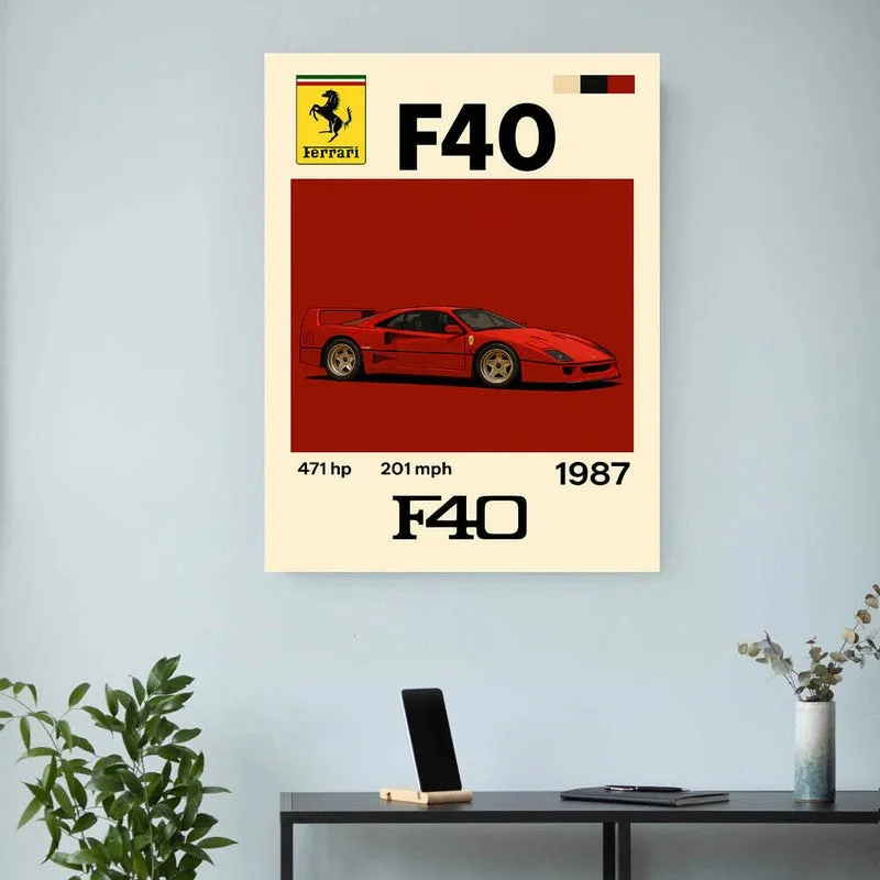 Ferrari F40 Classic Wall Poster media 3