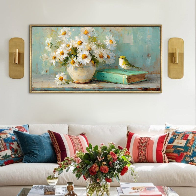 Pastel Poetry Canvas Wall Painting With Frame