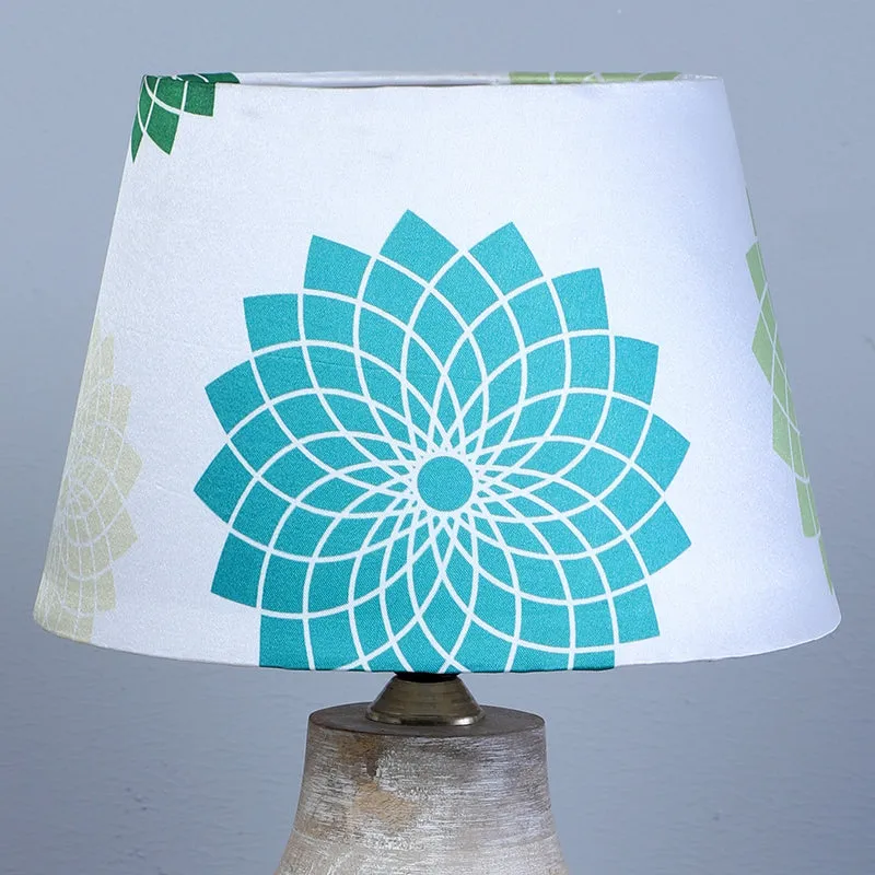 Akari Ming Printed Mango Wood Table Lamp - Multicolor media 3