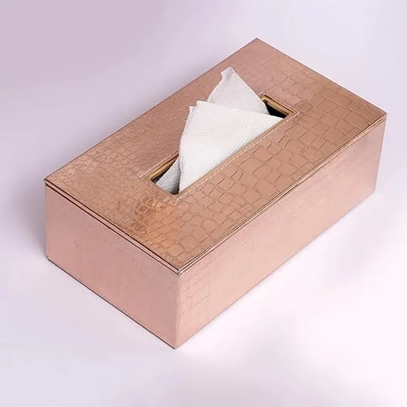 Elvan Faux Leather Tissue Holder - Peach media 5
