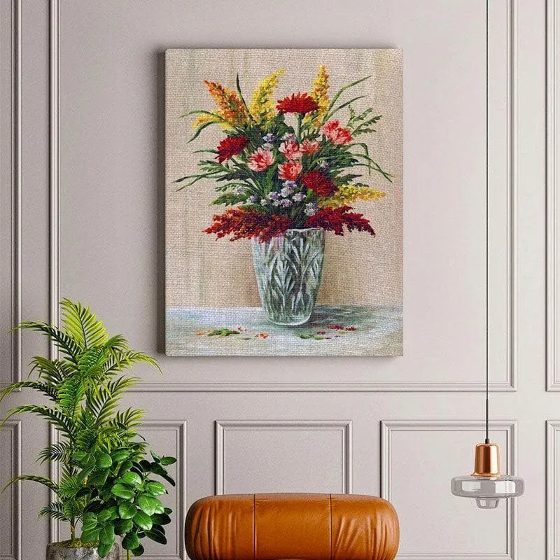 Flowers In A Crystal Vase Canvas Wall Art - Gallery Wrap media 1