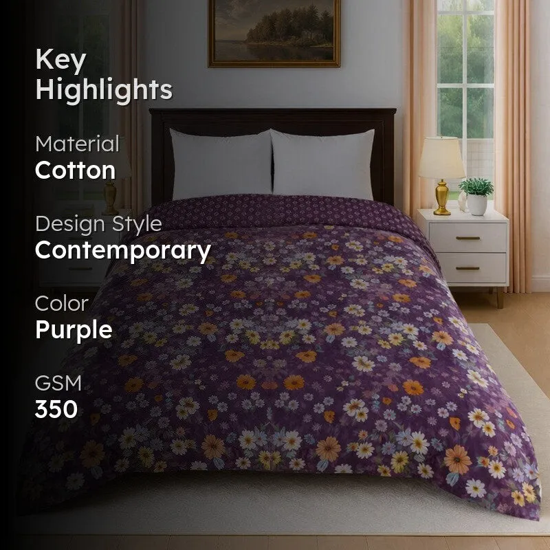 SnuggleSoft Reversible Cotton Comforter - 350 GSM media 2