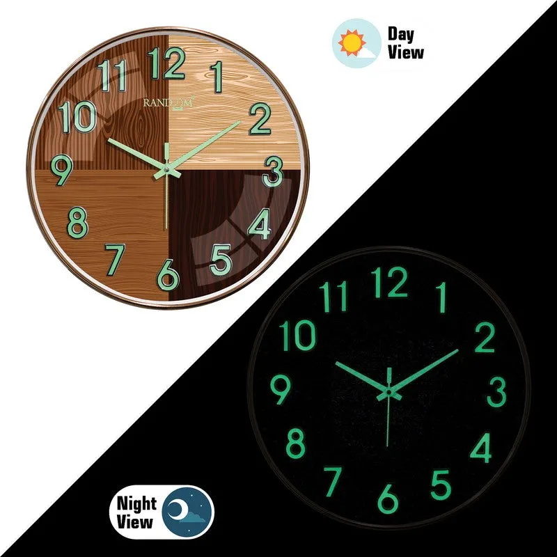 Oaklyn Round Modern Plastic Wall Clock - Brown media 4