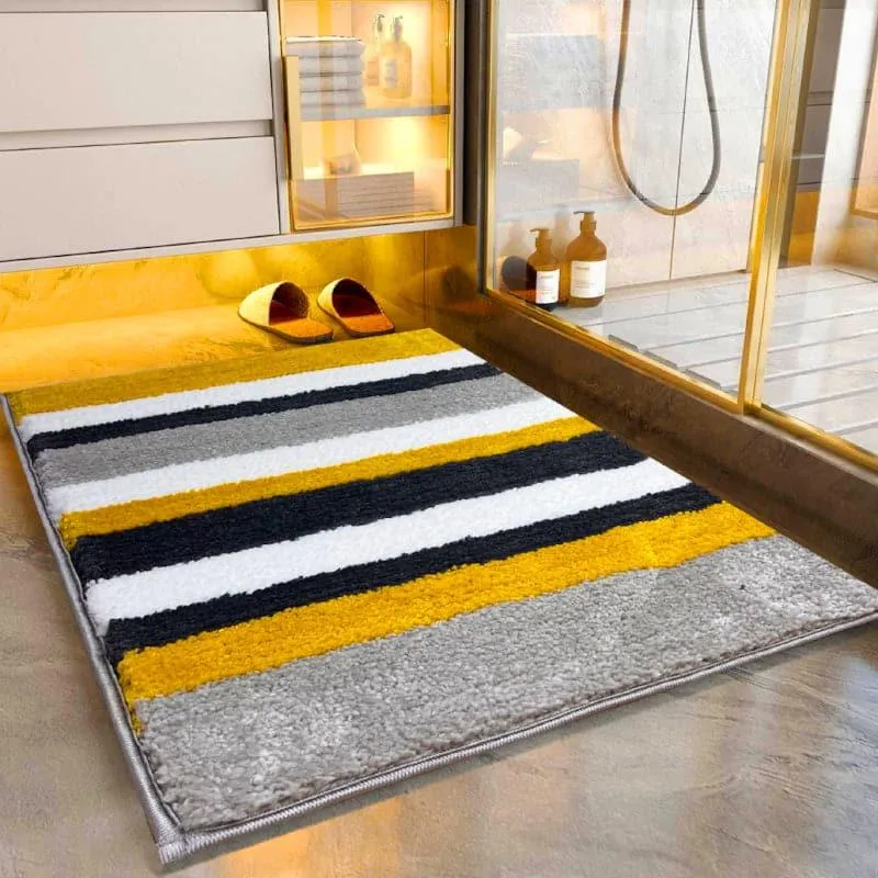 Luxe Soft Stripes Bathmat - Yellow media 1