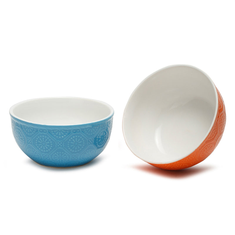 Cuppa Serving Bowl (Blue,Orange,600 mL) - Set Of Two media 4