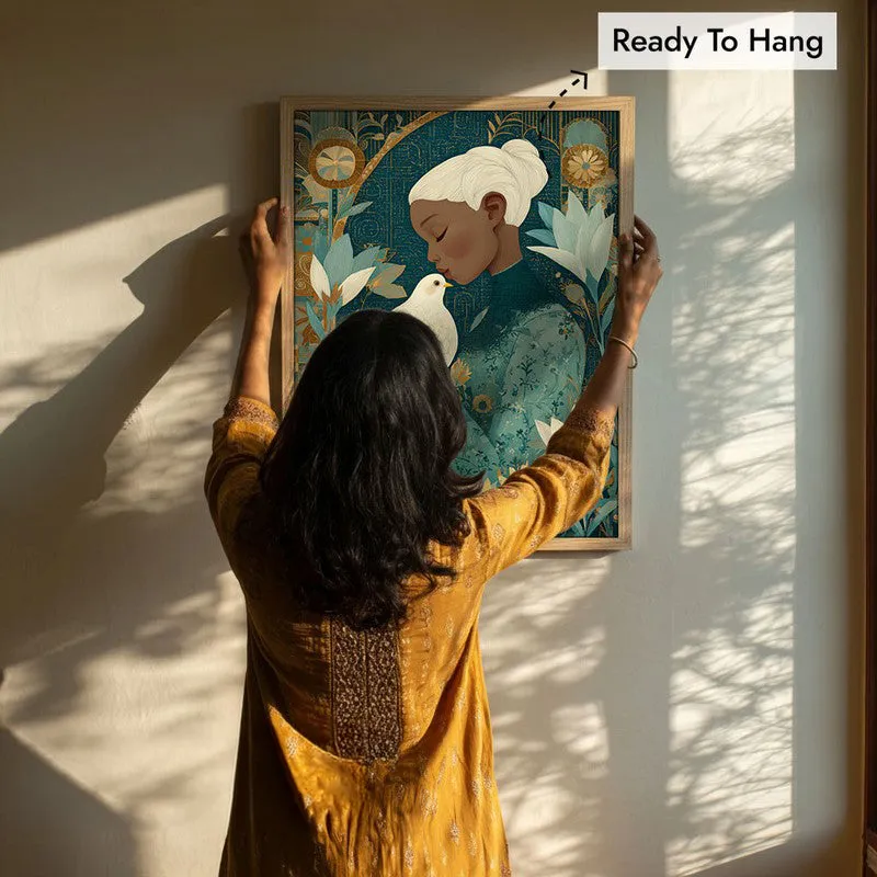 Dovehue Canvas Wall Painting - Brown Frame media 8