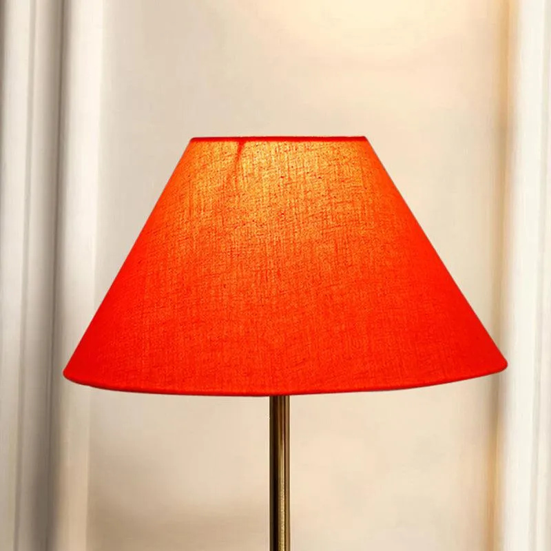 Glow Mesa Cotton & Metal Table Lamp (Empire) - Orange,Gold media 3