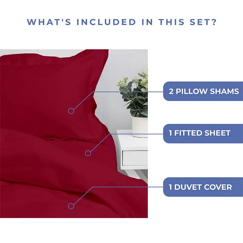 Evelyn 100% Cotton Satin Weave Bedding Set - Maroon - 400 TC media 7