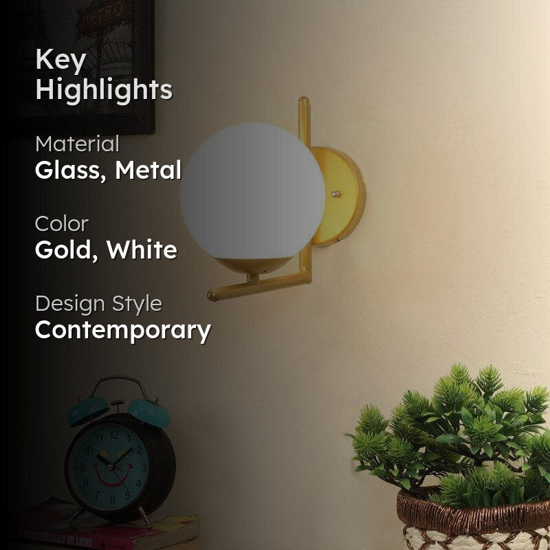Levi Moon LED Glass & Metal Wall Lamp media 2
