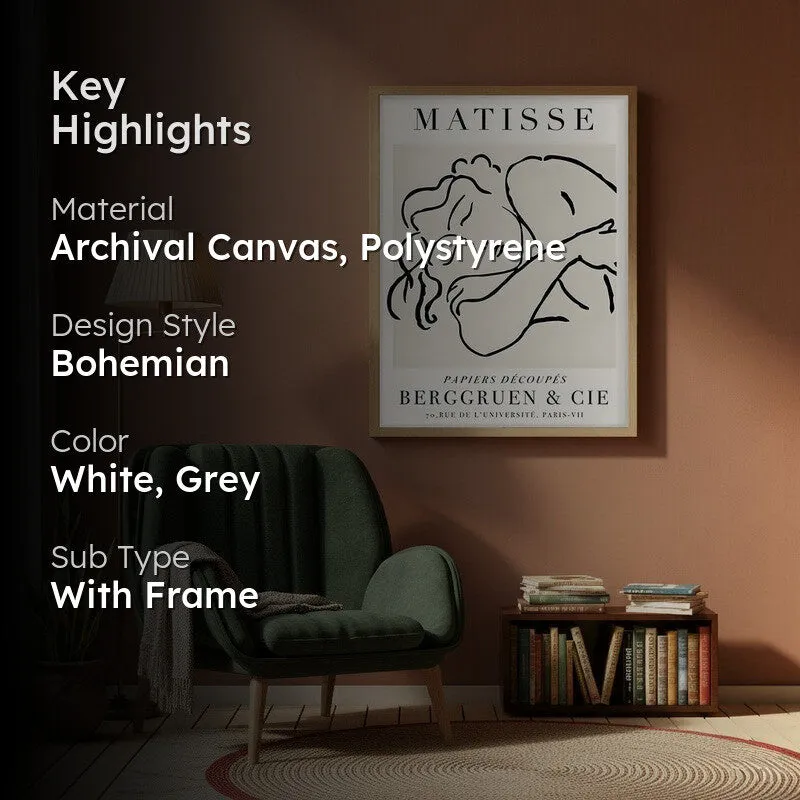 Repose Canvas Wall Painting With Brown Frame media 2