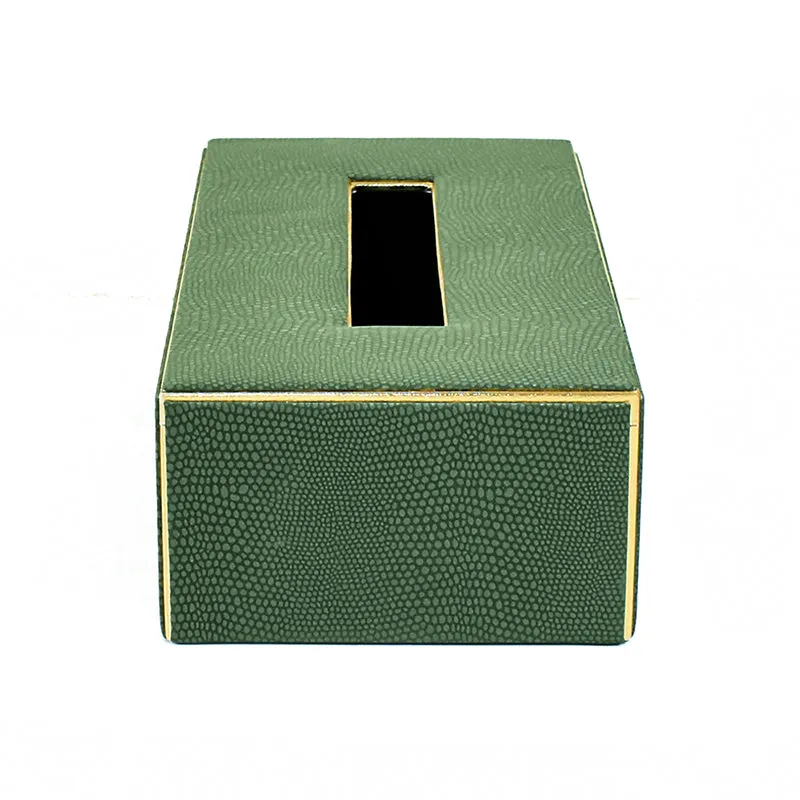 Tisquo Edge Faux Leather Tissue Box - Olive Green media 4