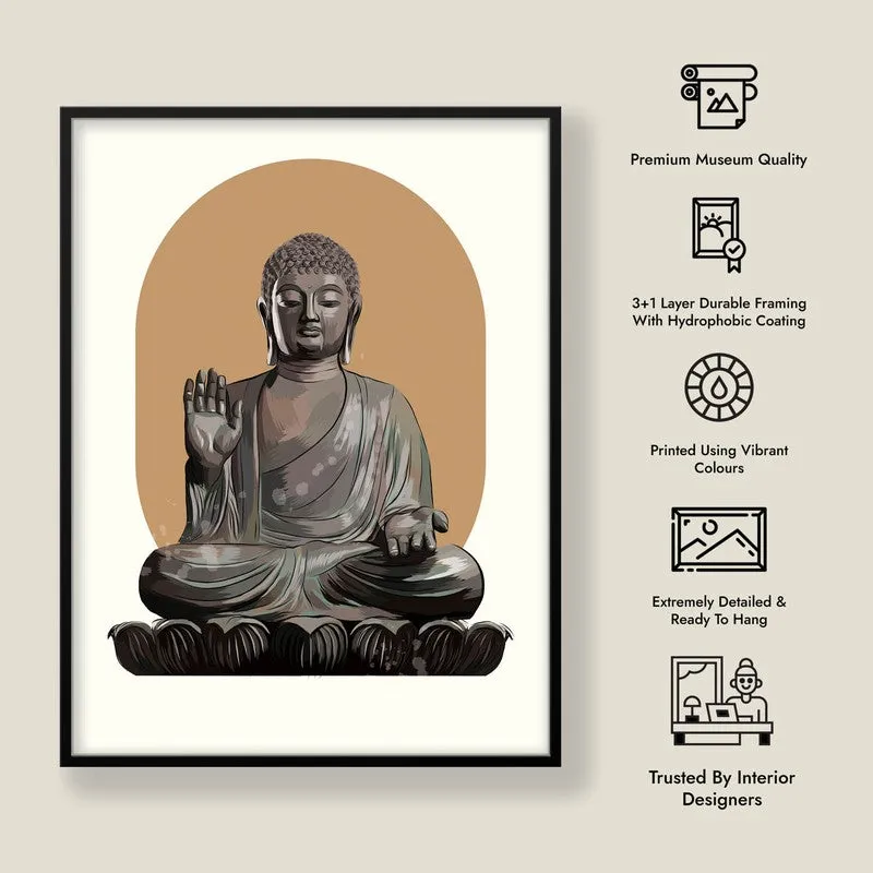 Stillness & Light Buddha Archival Paper Wall Art With Frame media 9