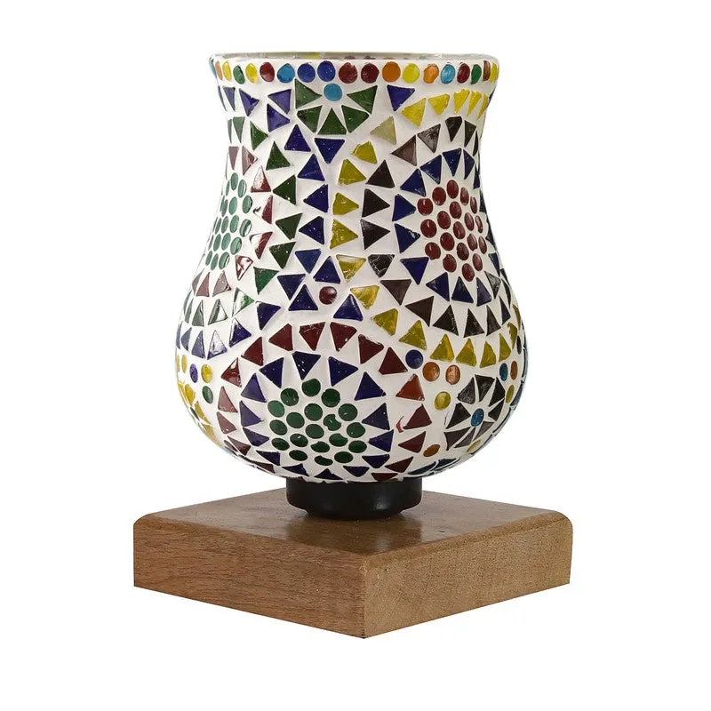 Prismique Mosaic Glass Table Lamp With Wooden Base - Multicolor media 6