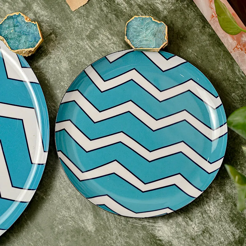 Tuqua Zig Zag Metal Platter - Set of Two media 4