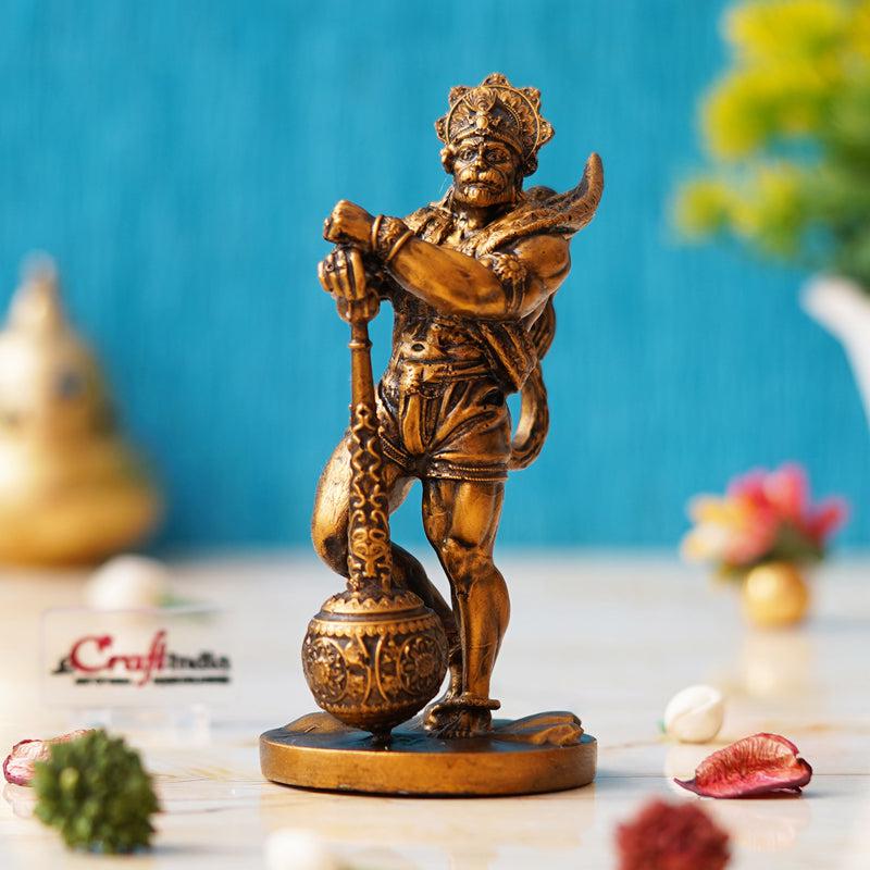 Standing Lord Hanuman Idol - Gold