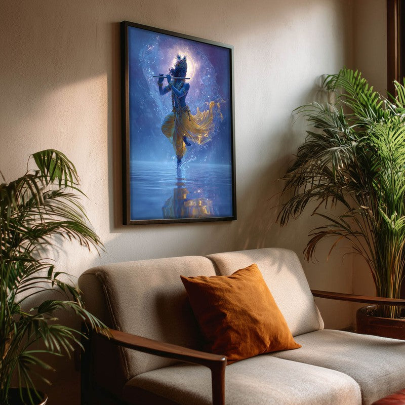 Cosmic Glow Sri Krishna Archival Paper Wall Art media 3