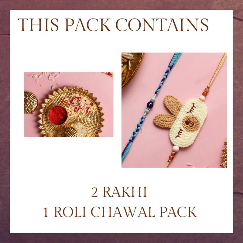 Bunny Rakhi with Roli Chawal - Three Piece Set media 4