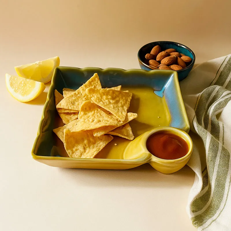 ModiSquare Ceramic Chip & Dip Platter media 1