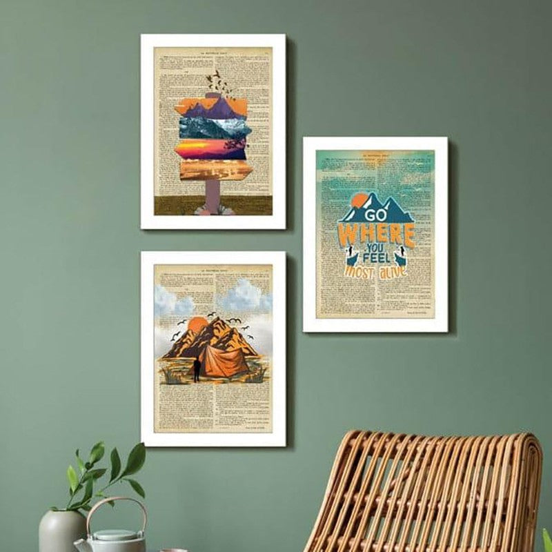 Travel Trail Wall Art - Set Of Three