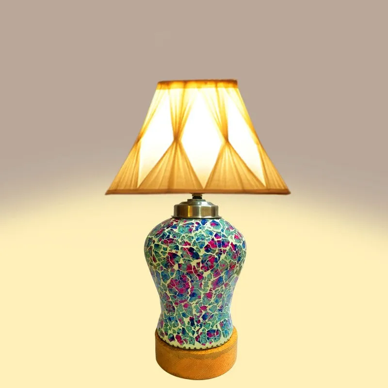 Floranisse Smocked Wooden Table Lamp - Multicolor media 6