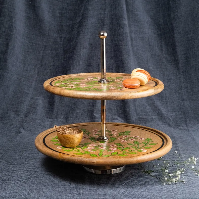 Blossom Charm Floral Wooden Two-Tier Cake Stand media 7