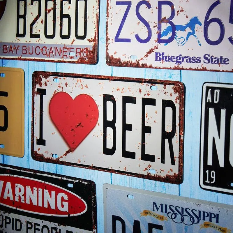 I Love Beer Retro Metal Wall Accent media 1