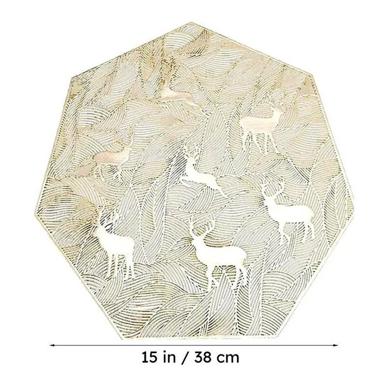Eldeen Golden Freeform PVC Table Mats - Set Of Four media 8