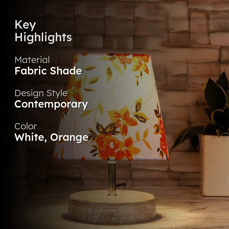 Renvo Ibis Flora Fabric Table Lamp - White,Orange media 2