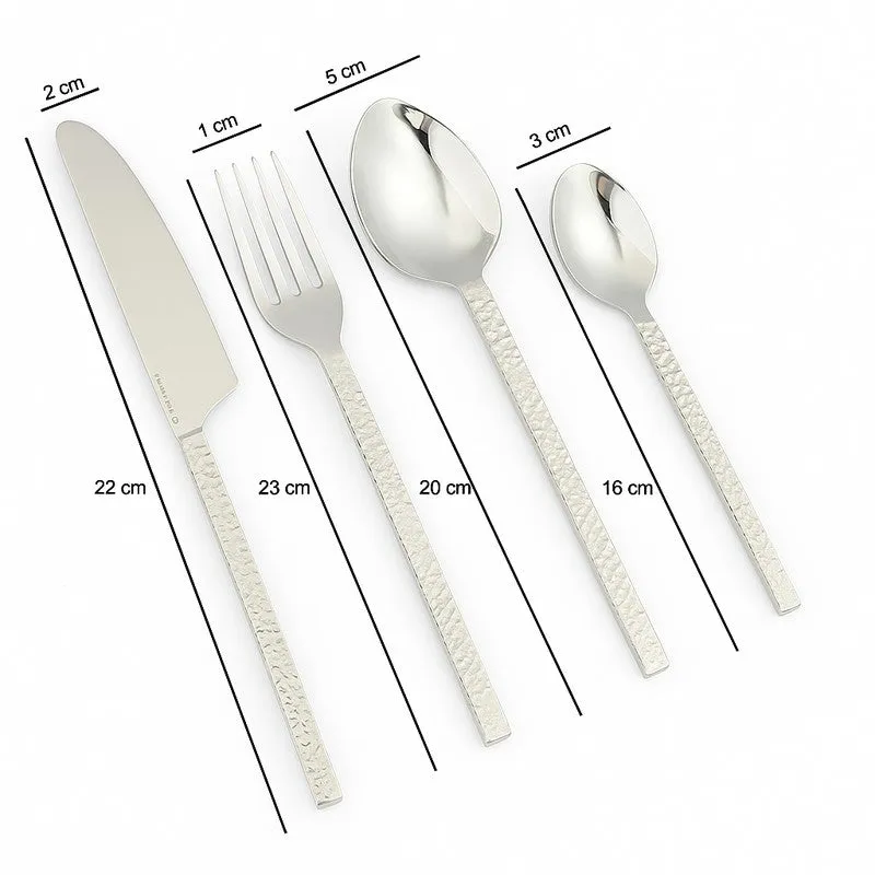 Silvora Stainless Steel Cutlery Set (Silver) - Twenty Four Piece Set media 6