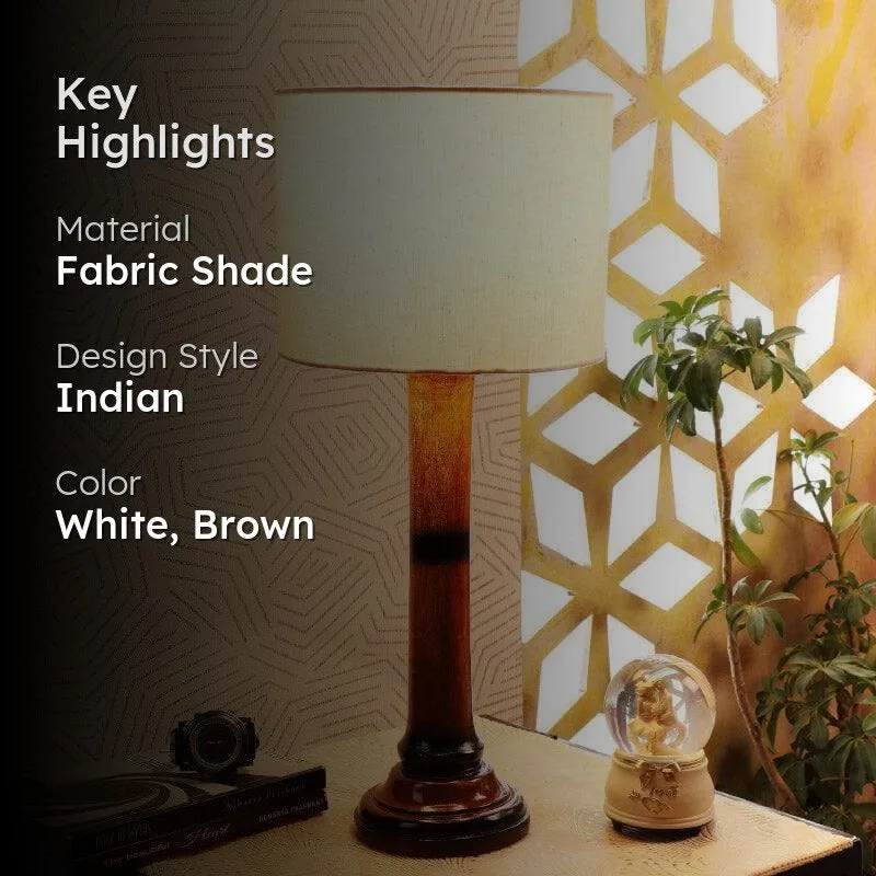 Sorar Nao Fabric Table Lamp - White,Brown media 2