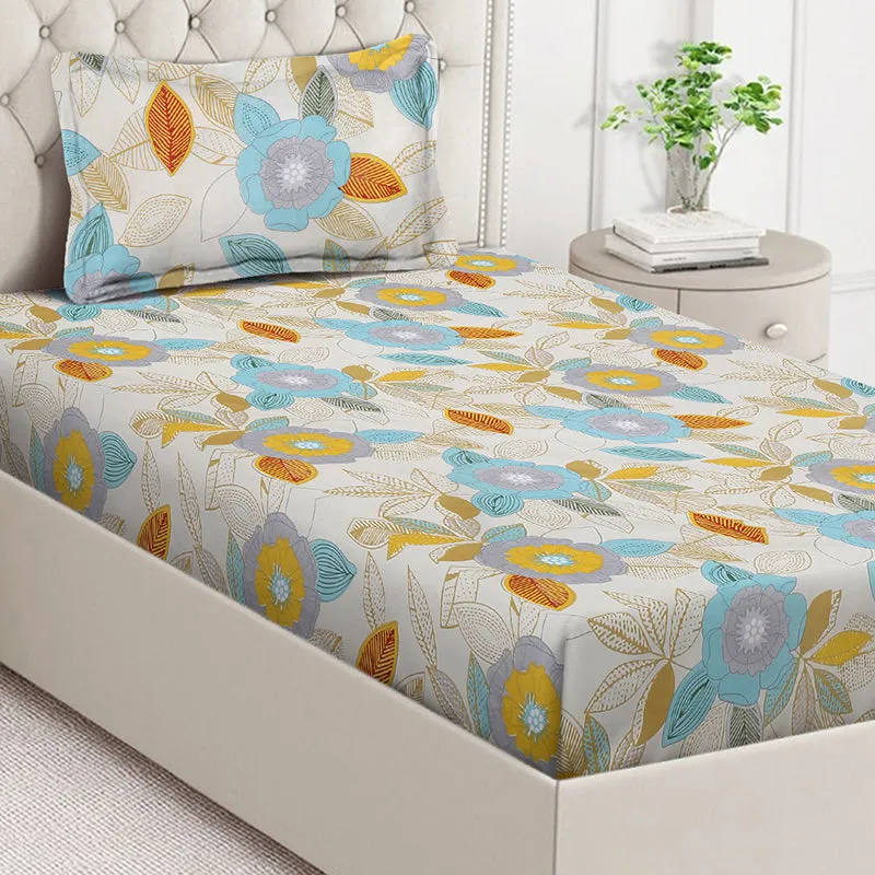 Stem Scripts Floral Bedsheet - 130 GSM media 4