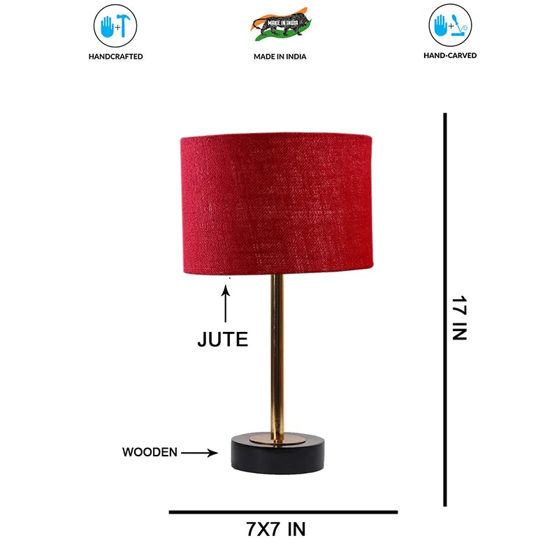 Sienna I Rodin Wooden Table Lamp - Maroon,Gold,Black media 7