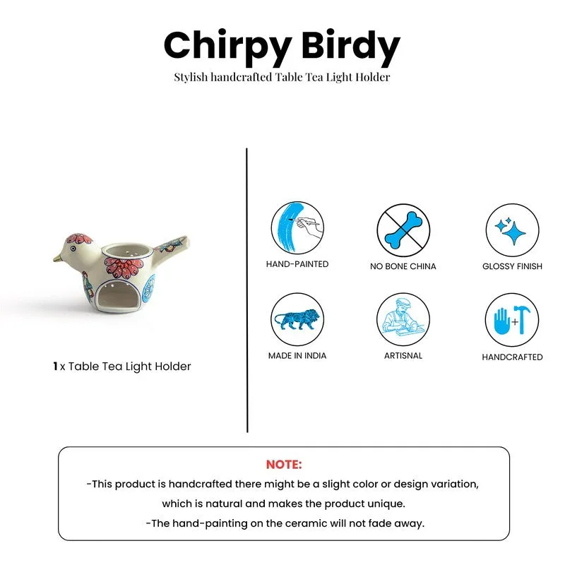 Chirpy Birdy Handpainted Tealight Holder media 7