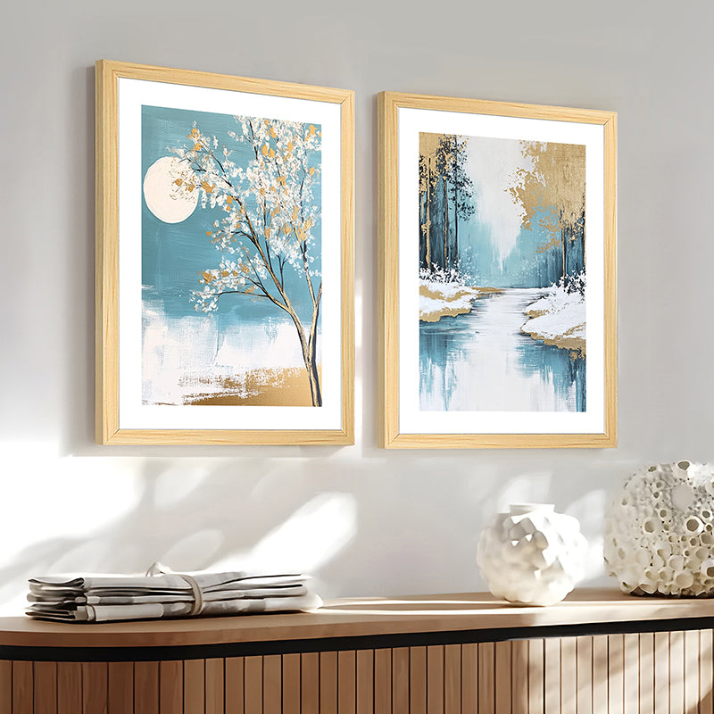 Painted Creek Wall Art With Frame - Set Of Two media 6