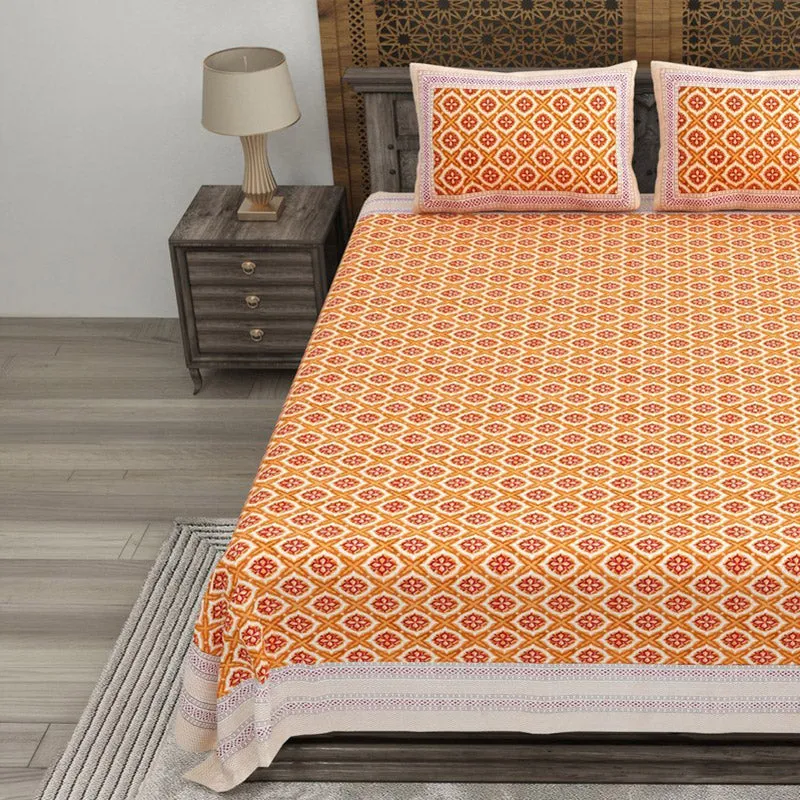 Forma Cotton Bedsheet (Orange) - 240 TC media 3