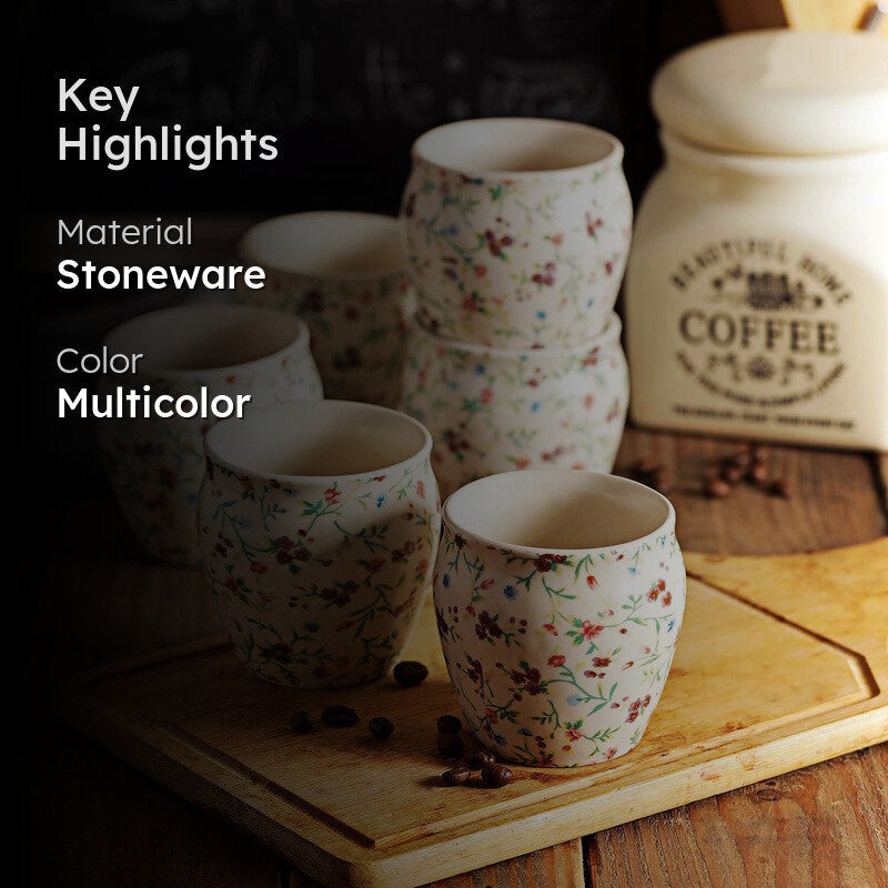 Pastel Garden Stoneware Kulhad(190 ml) - Set Of Six media 2