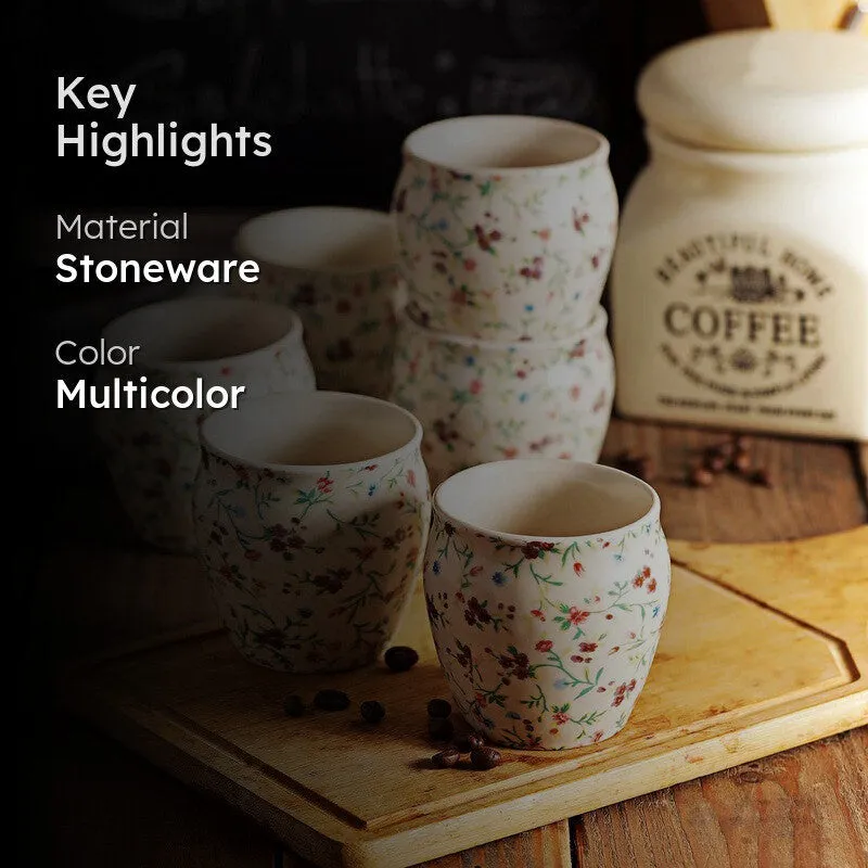 Pastel Garden Stoneware Kulhad(190 ml) - Set Of Six media 2
