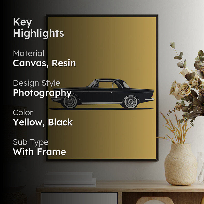 Vintage Car Wall Art With Resin Frame media 2