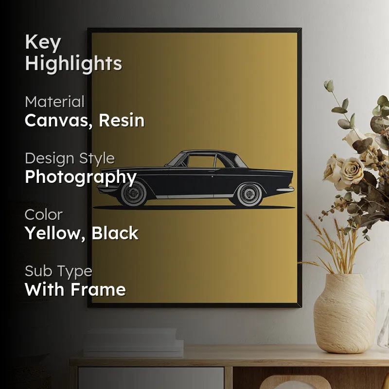 Vintage Car Wall Art With Resin Frame media 2