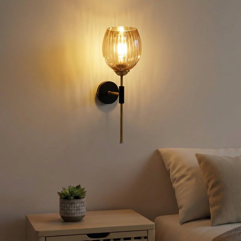 Golden Amber Glass Wall Lamp