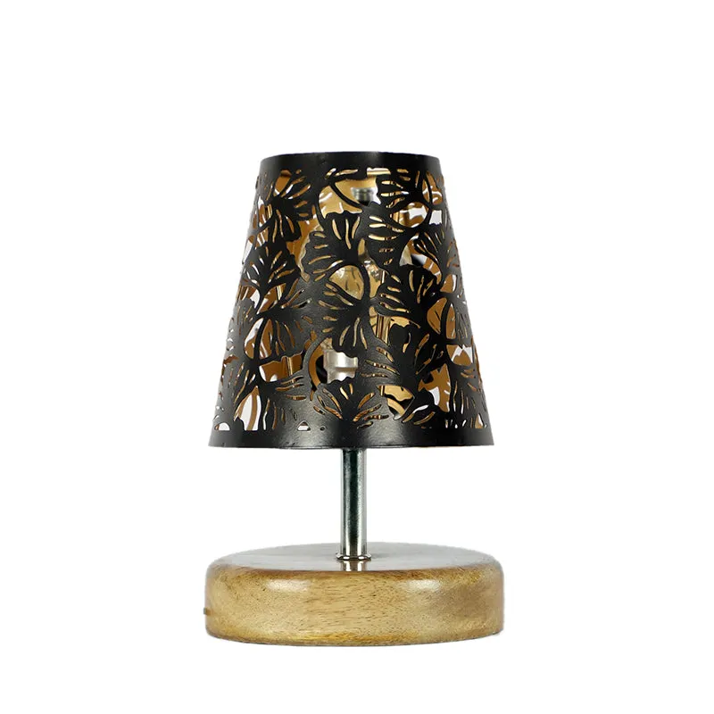 Rexa Flora Etched Metal Table Lamp - Black media 3