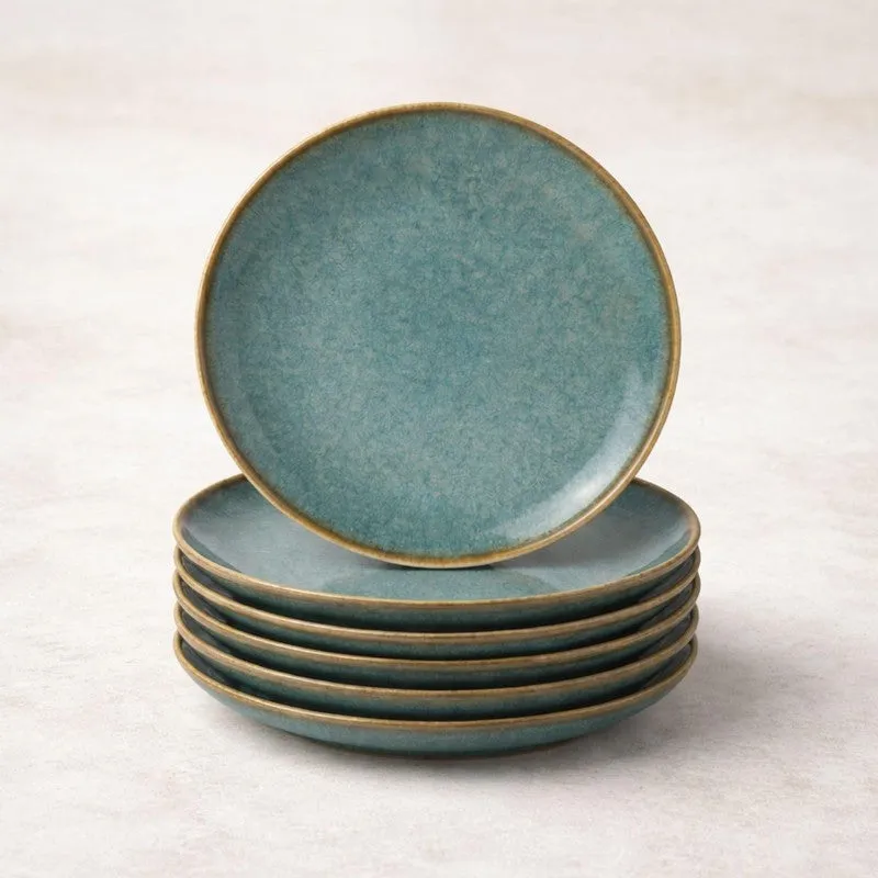 Ceramic Dinner Plates (Aqua Blue) - Set of Six media 3